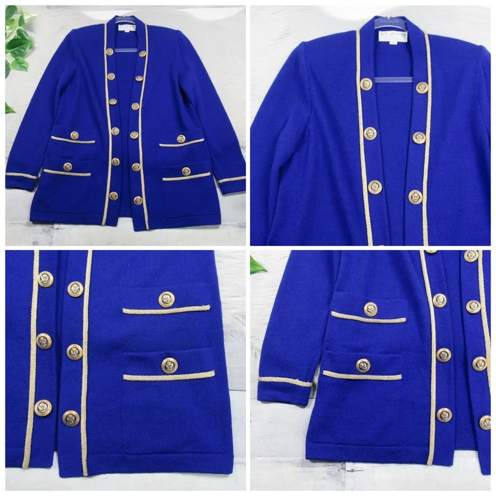ST. JOHN Santana Knit 2 Pc Matching Skirt & Jacket Set Women's Size Small - 10
